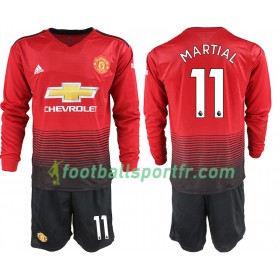 Tenue Manchester United MARTIAL 11 Enfant Domicile 2018-2019 Maillot de Foot ML